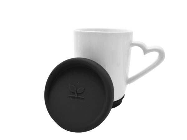 12oz/360ml Ceramic Mug With Silicon Lid and Base - Image 2