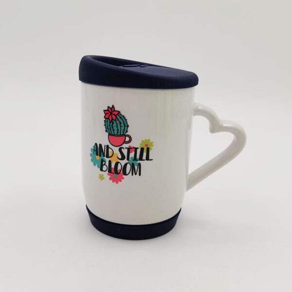 12oz/360ml Ceramic Mug With Silicon Lid and Base