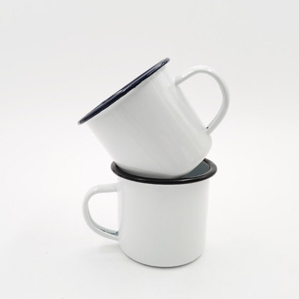 14oz Sublimation Enamel Cup with Black top rim