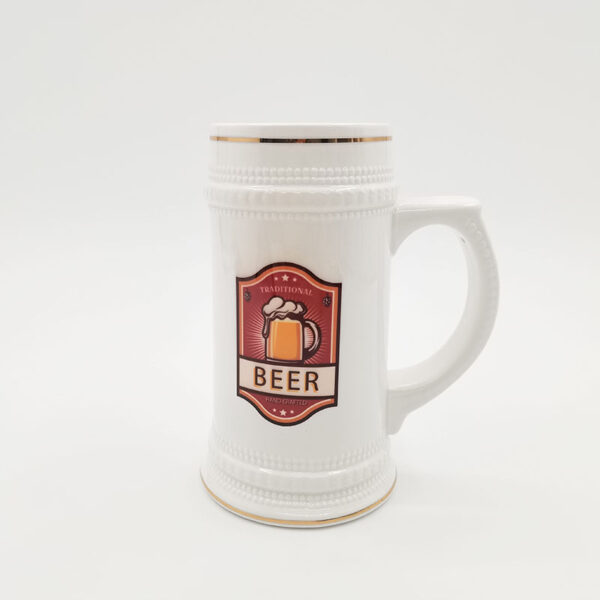 22oz Beer Mug(Gold Rim)