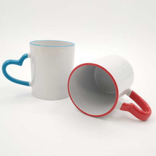 11oz Rim Handle Mug with Heart Handle - Image 6