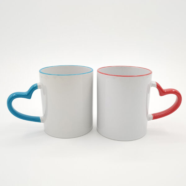 11oz Rim Handle Mug with Heart Handle - Image 3