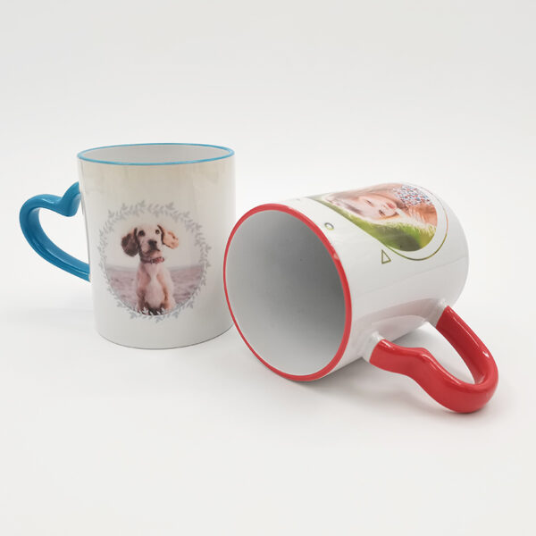 11oz Rim Handle Mug with Heart Handle - Image 5