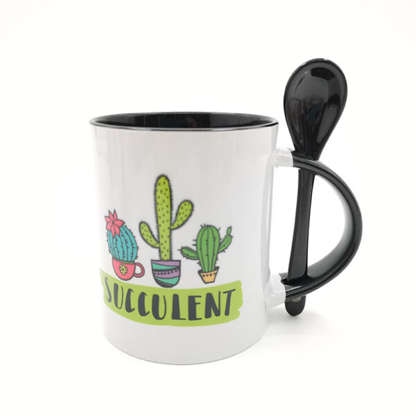 11oz Color Sublimation Spoon Mug - Image 4