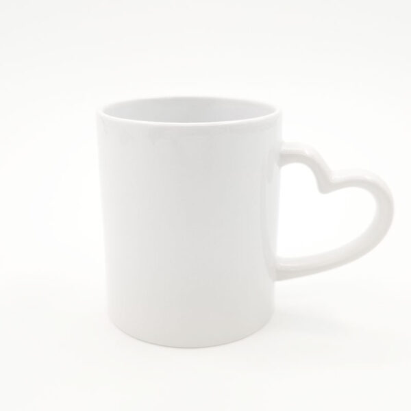 11oz White Mug with Heart Handle - Image 5