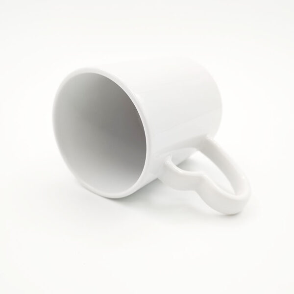 11oz White Mug with Heart Handle - Image 6