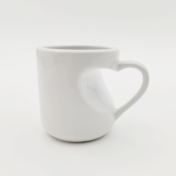11oz Heart Shape Handled White Mug - Image 3