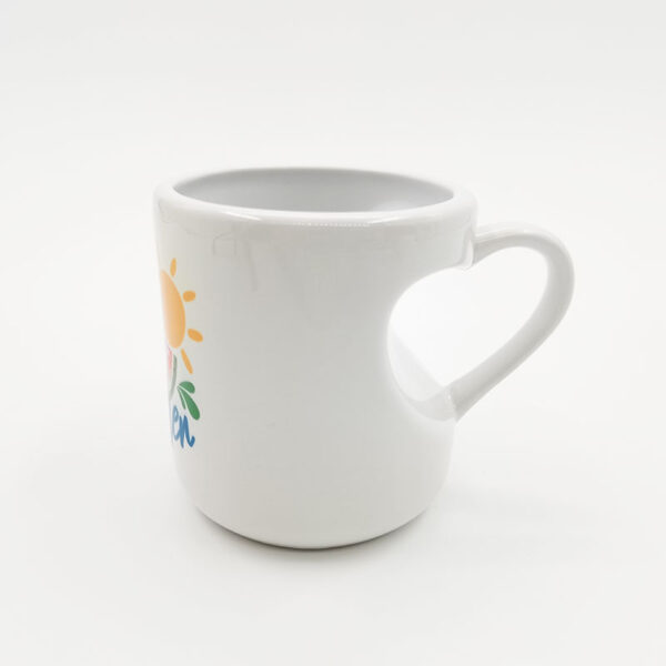 11oz Heart Shape Handled White Mug - Image 6