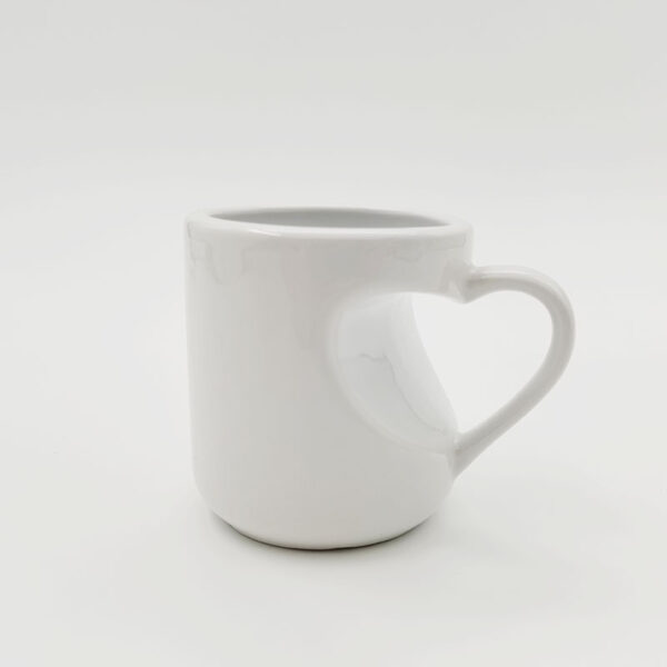 11oz Heart Shape Handled White Mug - Image 7