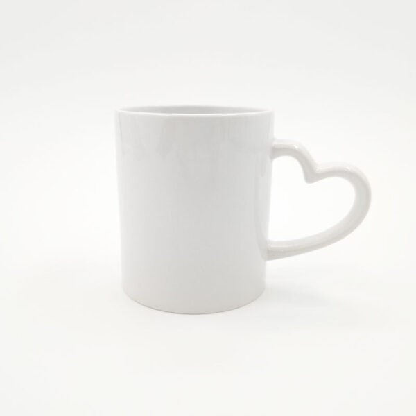 11oz White Mug with Heart Handle - Image 4