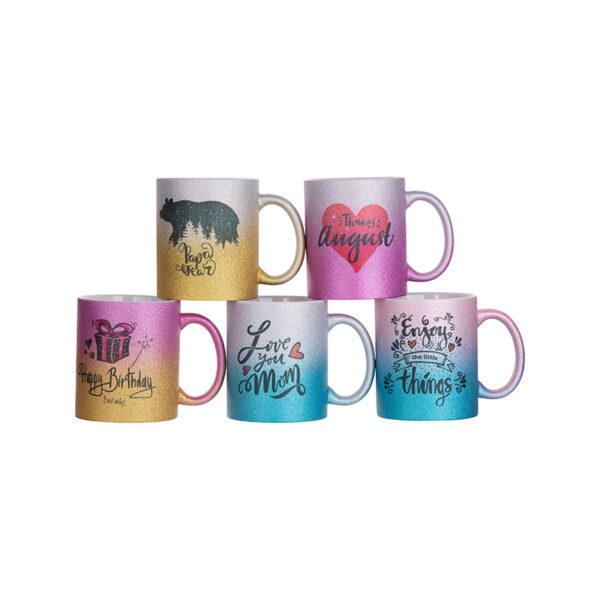 11oz Gradient Bottom Glitter Mug - Image 5