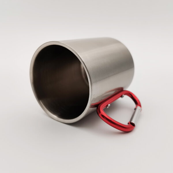 300ml Stainless Steel Mug w/ Carabiner Handle - Image 4